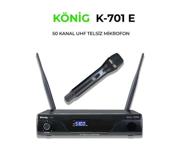 KÖNİG K-701 UHF 50 KANAL 1EL MİKROFON ürün görseli 1