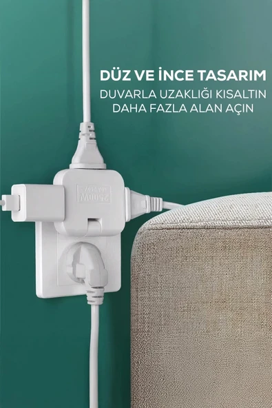 Katlanır Priz  3 Gözlü - Resim 2