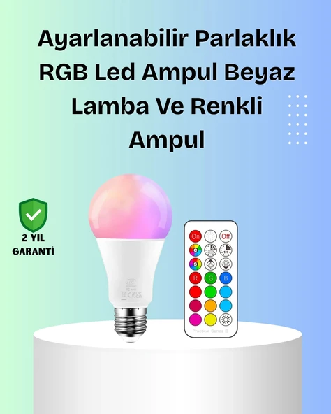 Nevamel RGBW Teknolojili Akıllı LED Ampul Zamanlayıcılı ürün görseli 1
