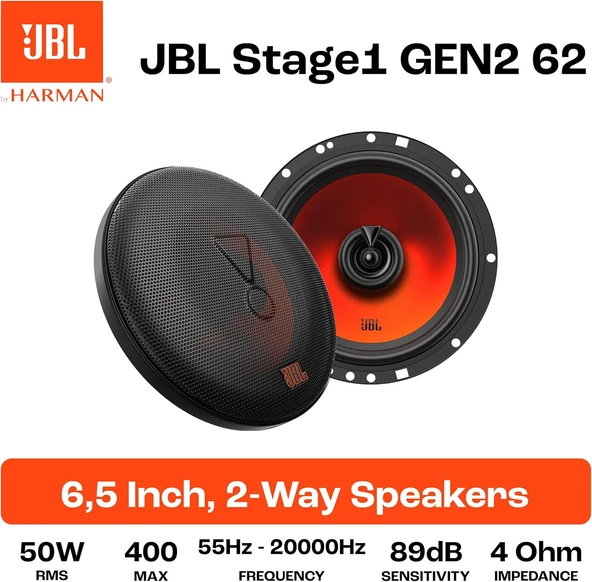jbl stage1 62-400w max-50w rms-profesyonel-kaliteli-16 cm coaxial hoparlör-KAPAKLIDIR ürün görseli 1