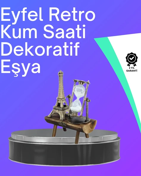 Nevamel Klasik Tasarımlı Ahşap Kum Saati – Ev ve Ofis İçin Masaüstü Aksesuarı ürün görseli 1