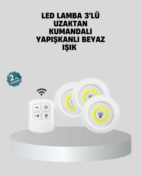 Nevamel Uzaktan Kumandalı 3’lü Ayarlanabilir Spot LED Işık Seti ürün görseli 1