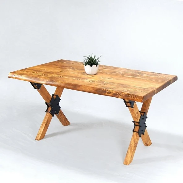 Entema Doğal Ağaç Masif Kütük Masa 60CM x 120CM ( Ağaç Ayak ) ürün görseli 1