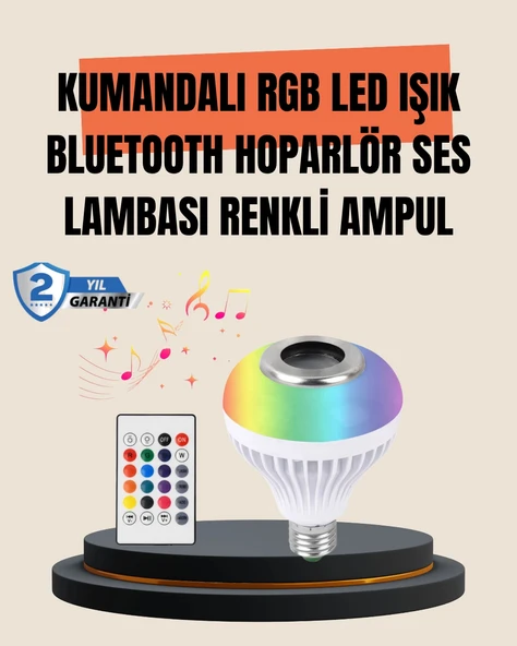 Nevamel 12W LED Ampul – Renkli Işık ve Dahili Hoparlör Özellikli ürün görseli 1