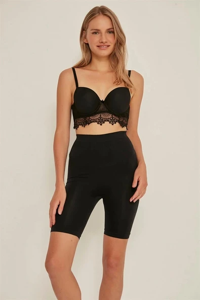 Amora Secret  Siyah Mı Emay 3005 Soft Uzun Paçalı Boxer Korse ürün görseli 1
