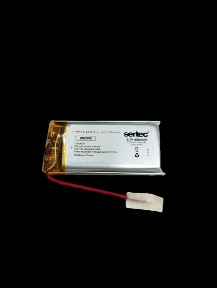 602040 3.7V 450 mAh Li-Polymer Pil (Devreli/1.5A) ürün görseli 1