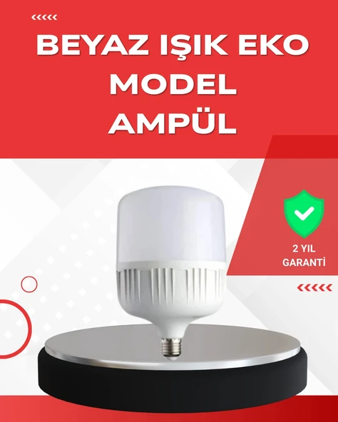 Nevamel® Elektrik Kesintileri İçin Şarjlı LED Ampul 30W E27 Beyaz Işık ürün görseli 1
