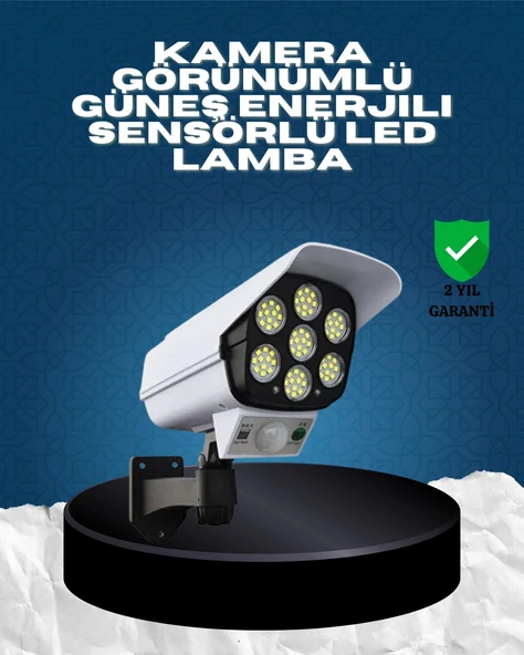 Nevamel® Güneş Enerjili Kamera Görünümlü Hareket Sensörlü LED Duvar Lambası Uzaktan Kumandalı ürün görseli 1