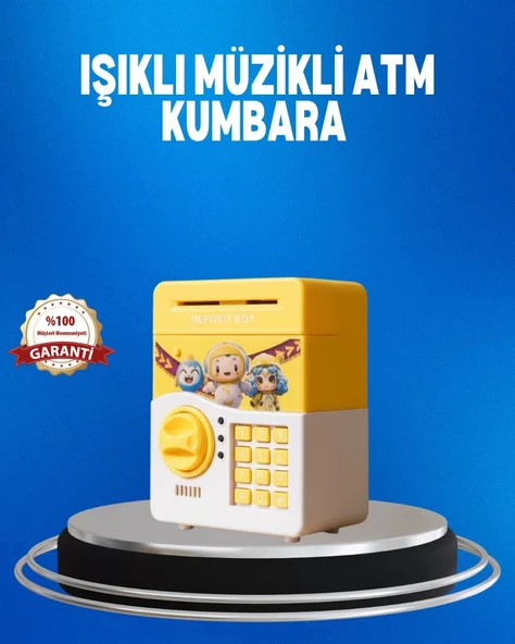 Nevamel® Çocuklar İçin Sarı Elektronik Şifreli Para Biriktirme Kumbarası ürün görseli 1