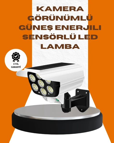 Nevamel® Solar Şarjlı Kamera Tasarımlı LED Duvar Lambası Hareket Sensörlü Dış Mekan Aydınlatma ürün görseli 1