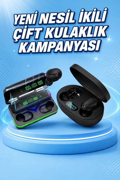 Nevamel® İkili Bluetooth Kulaklık Dijital Göstergeli Uzun Pil Ömrü Yüksek Ses Kaliteli ürün görseli 1