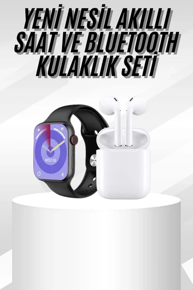 Nevamel® Yeni Nesil Akıllı Saat Ve Kulaklık Seti Gümüş Kasa Zarif Tasarım Çok Fonksiyonlu ürün görseli 1