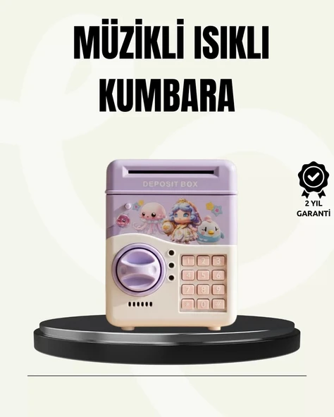 Nevamel® Elektronik Şifreli ATM Görünümlü Çocuk Kumbarası Mor ürün görseli 1