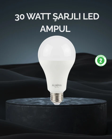 Nevamel® Şarjlı LED Ampul 30 Watt Soğuk Beyaz ürün görseli 1