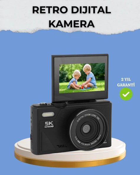 Nevamel® Taşınabilir Dijital Kamera 5K 75MP Stabilizasyonlu 18x Zoom Otofokus ürün görseli 1