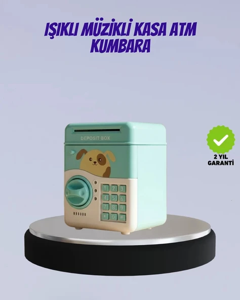 Nevamel® Su Yeşili Işıklı Sesli Elektronik Şifreli Çocuk Kumbarası ürün görseli 1