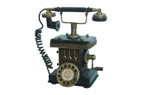 Dekoratif Metal Telefon Kumbaralı Kumbara Biblo Hediyelik ürün görseli 1