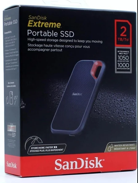 SanDisk Extreme Portable SSD V2 2TB G30 ürün görseli 1
