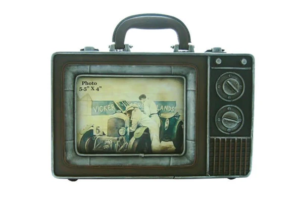 Dekoratif Metal Çerçeve Televizyon Temalı Vintage Hediyelik ürün görseli 1