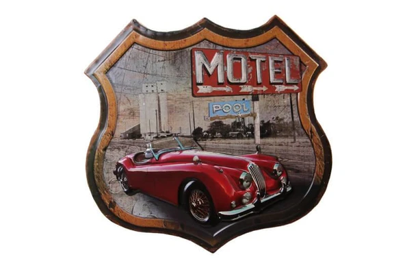 Dekoratif 3D Motel &Kırmızı Chevrolet Temalı Duvar Panosu ürün görseli 1