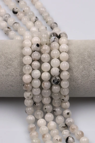 Ay Taşı Doğal Taş Dizi 8 mm Küre Kesim - DZ-1372 ürün görseli 1