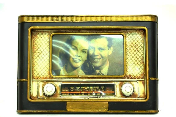 Dekoratif Metal Çerçeve Radyo Vintage Dekoratif Ev Ofis Hediyelik ürün görseli 1