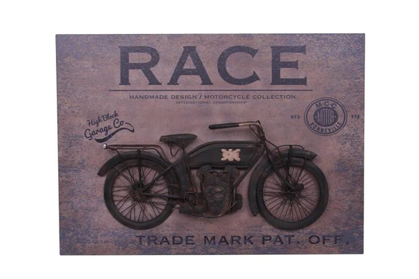 Motorsiklet Tablo Pano Dekoratif Vintage Ev Ofis Hediyelik ürün görseli 1