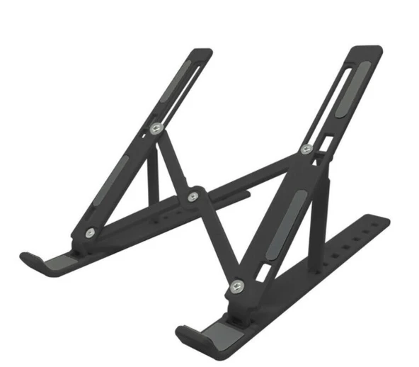 7 Kademeli Ayarlı Katlanabilir Laptop Tablet Standı Siyah ürün görseli 1