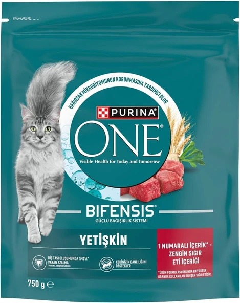 Purina One Sığır Etli Yetişkin Kedi Maması 750gr ürün görseli 1