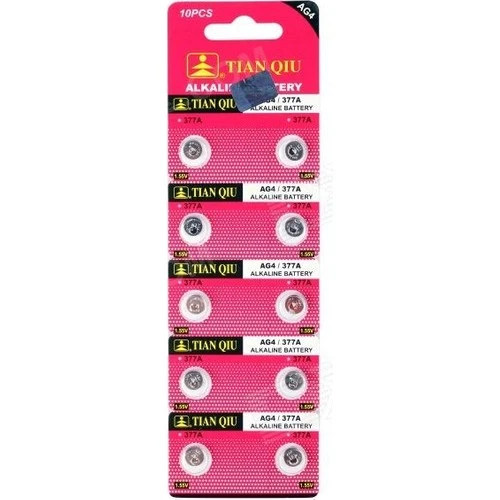 TIANQIU AG4 LR626/377 Alkalin 10'lu Düğme Pil ürün görseli 1