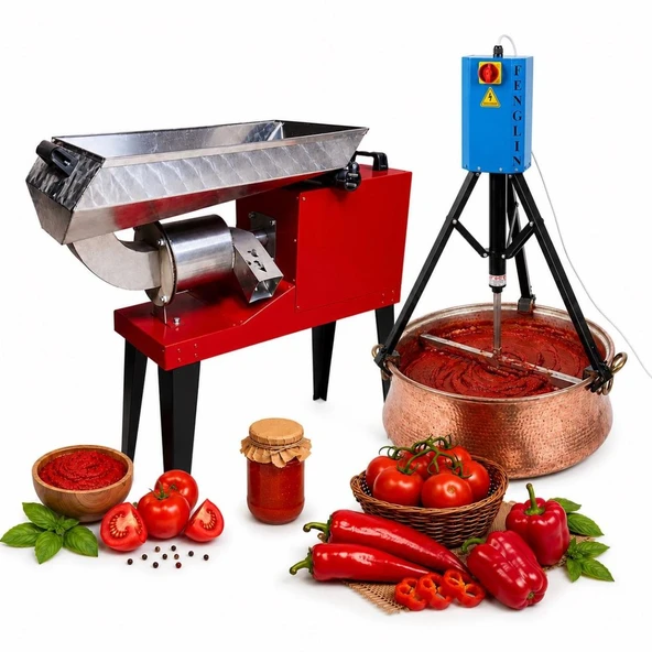 Fenglin FNG-3000K Salça Makinası + Salça Karıştırma Makinalı Set ürün görseli 1