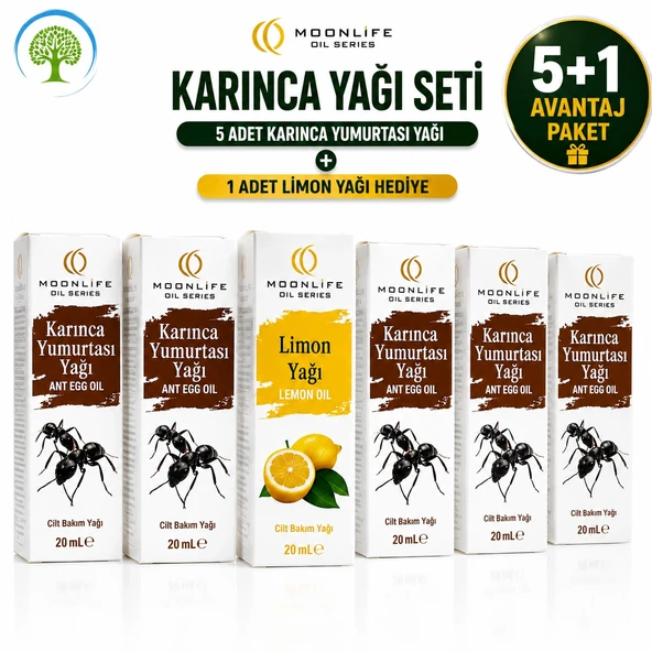 Moonlife Karınca Yumurtası Yağı 5 Adet 20 ml + Moonlife 20 ml Limon Yağı ürün görseli 1