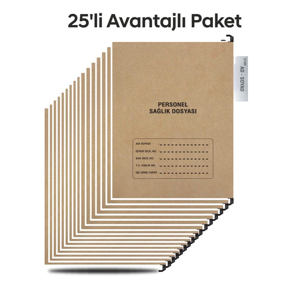 Personel Sağlık Dosyası EKG Zarflı 25 Adet ürün görseli 1