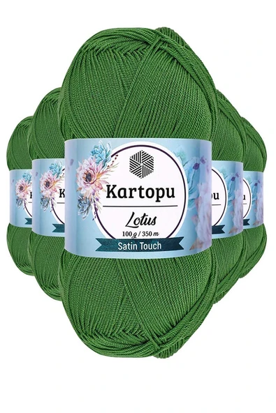 5 Adet Lotus Bikini Büstiyer Bluz Örgü İpi K486 Çam Yeşili ürün görseli 1