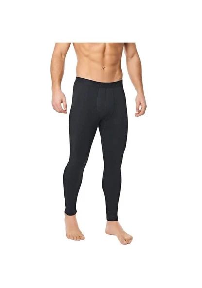 Erkek İçi Pamuklu Termal Pijama Tayt İçlik Siyah ürün görseli 1