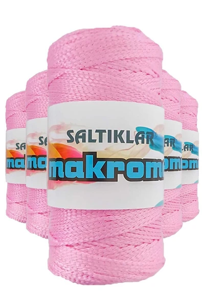 5 Adet Polyester Makrome İpi 1545 Pembe 100 gr ürün görseli 1