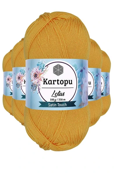 5 Adet Lotus Bikini Büstiyer Bluz Örgü İpi K318 Koyu Sarı ürün görseli 1