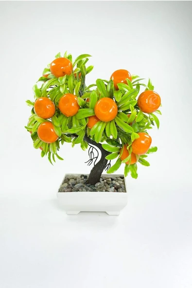 Dekor Ağaç Portakal Ağacı Saksılı Dekoratif Ağaç Biblo 24x13 cm ürün görseli 1