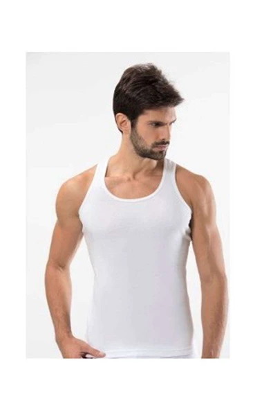 3 adet Tutku Ribana Spor Erkek Beyaz Atlet 0118 ürün görseli 1