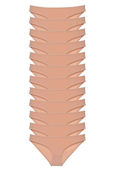 12 adet Süper Eko Set Likralı Kadın Slip Külot Ten ürün görseli 1