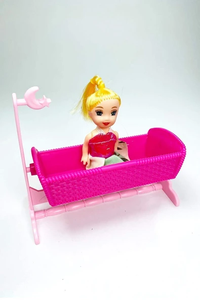 Sallanan Beşikli Parmak Bebek 10x10 cm ürün görseli 1
