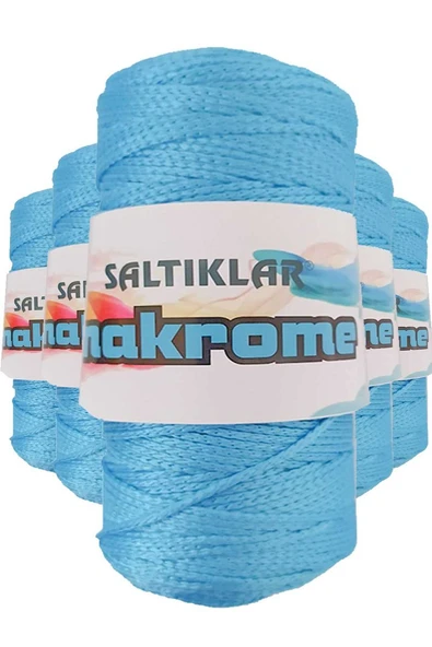 5 Adet Polyester Makrome İpi 3050 Mavi 100 gr ürün görseli 1