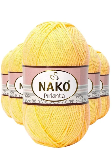 5 Adet Pırlanta Amigurumi El Örgü İpi Yünü Saman Sarı 215 ürün görseli 1