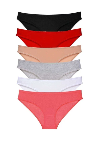 6 adet Süper Eko Set Likralı Kadın Slip Külot Renk 3 ürün görseli 1
