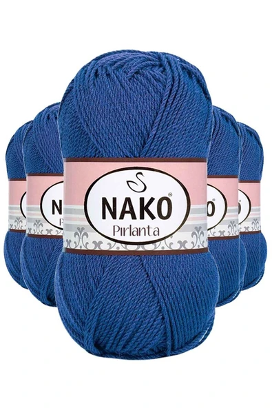 5 Adet Pırlanta Amigurumi El Örgü İpi Yünü Koyu Mavi 10084 ürün görseli 1