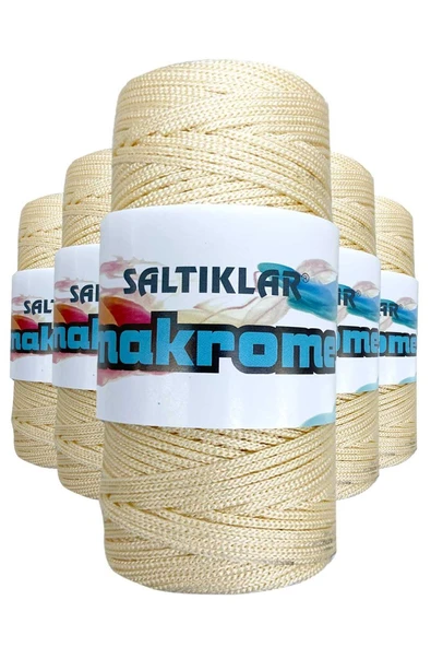 5 Adet Polyester Makrome İpi 270 Krem 100 gr ürün görseli 1