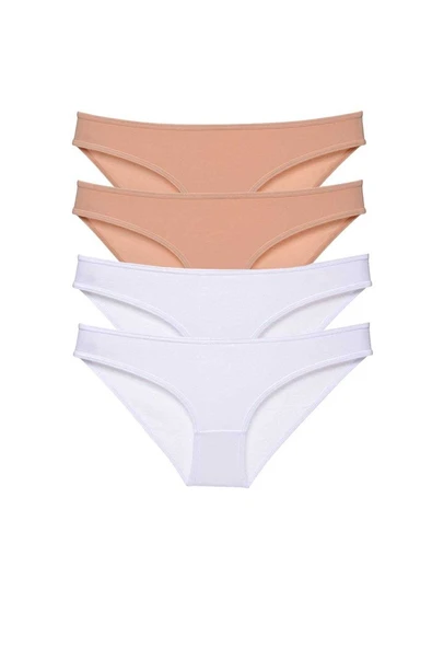 4 adet Süper Eko Set Likralı Kadın Slip Külot Ten Beyaz ürün görseli 1