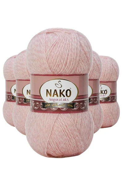 5 Adet Angora Lüks El Örgü İpi Powder 21356 ürün görseli 1