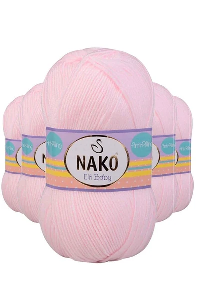 5 Adet Elite Baby El Örgü İpi Tüylenmeyen Bebek Yünü Soft Pembe 2892 ürün görseli 1