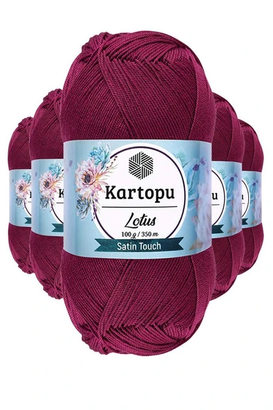 5 Adet Lotus Bikini Büstiyer Bluz Örgü İpi K747 Mürdüm ürün görseli 1